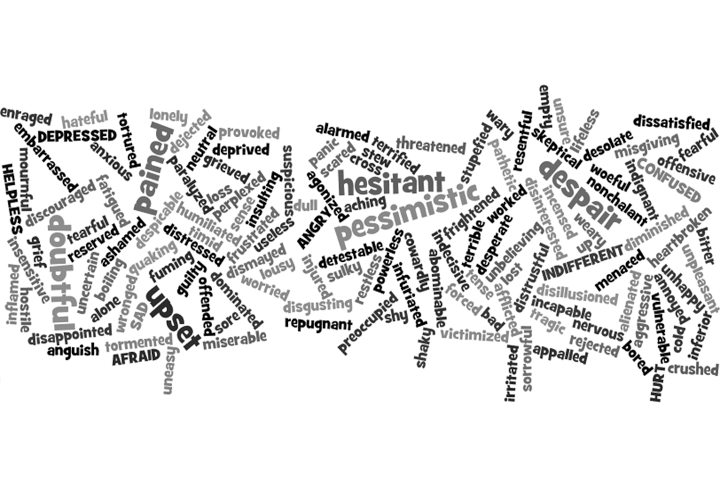 Viele verschiedene Keywords für eine Keyword-Recherche durcheinander auf Foto platziert